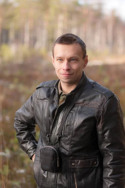 Portrait of a man in a black jacket — Stock Photo, Image