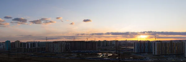 Bright Sunset City Construction Site — Stock Photo, Image