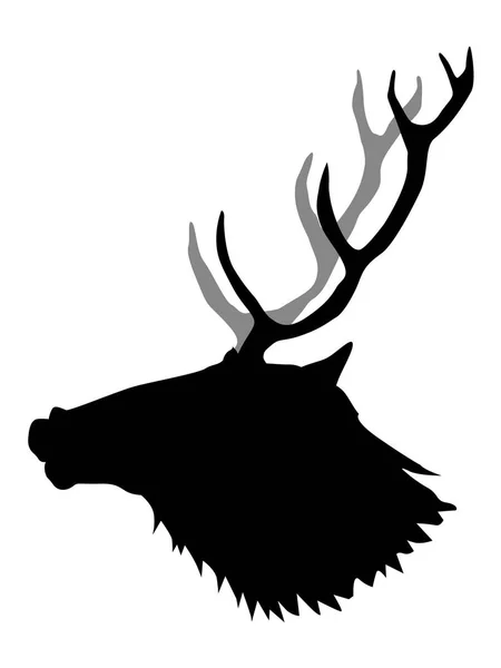 Silhouette of deer — Stock Vector