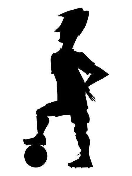 Silhouet van de voetballer — Stockvector