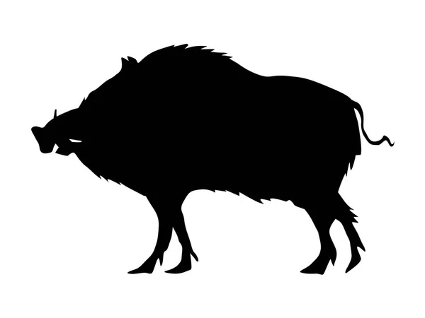 Silhouette of wild boar — Stock Vector