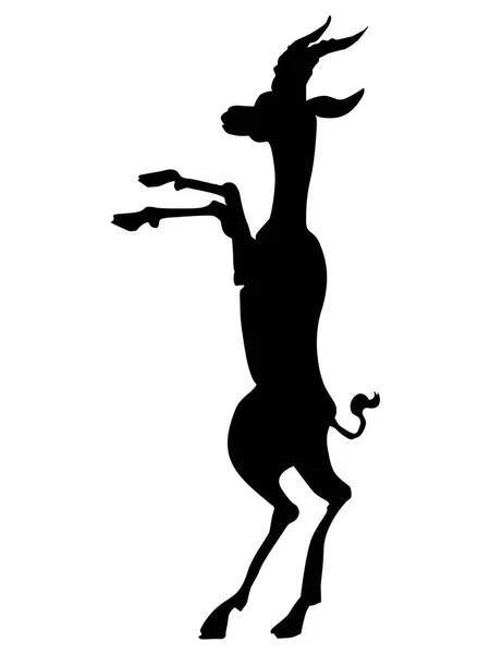 Silhouette of African antelope — Stock Vector