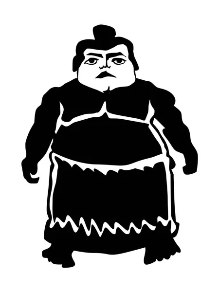 Силуэт борца сумо — стоковый вектор