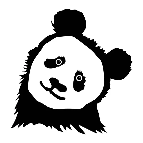 Silhouette de panda — Image vectorielle