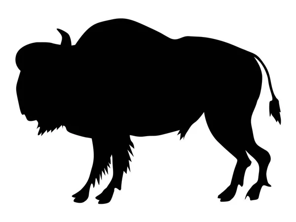 Silhouette of buffalo — Stock Vector