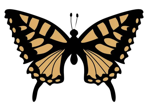 Silhouette of swallowtail butterfly — Stock Vector