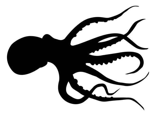 Silhouette of octopus — Stock Vector