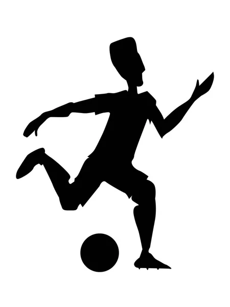 Silhouette of football forward — Stock Vector