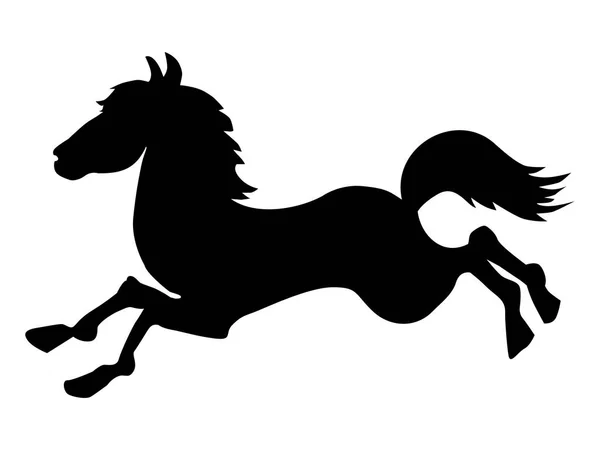Silhouet van de race van paard — Stockvector