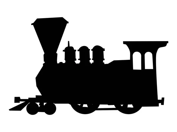 Silhouette of steam train — Stock Vector