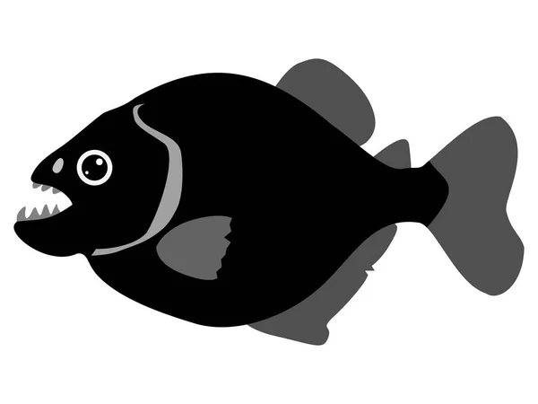 Silhouette de piranha — Image vectorielle