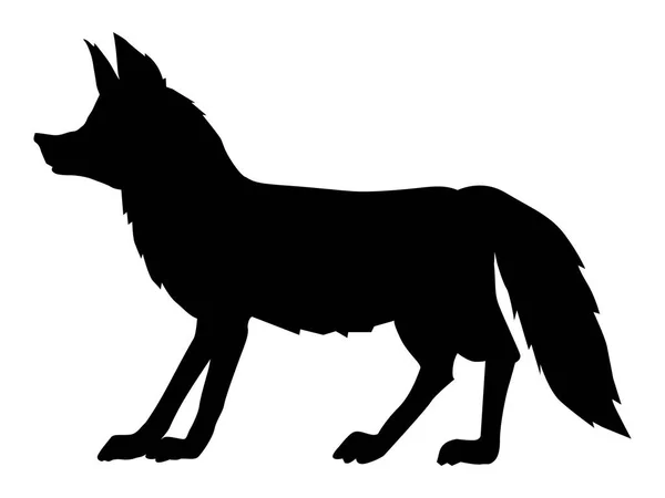 Silhouette of forest fox — Stock Vector