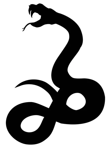 Silhouette einer aggressiven Schlange — Stockvektor