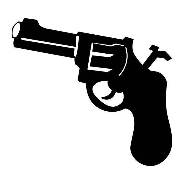 Silueta del revólver — Vector de stock