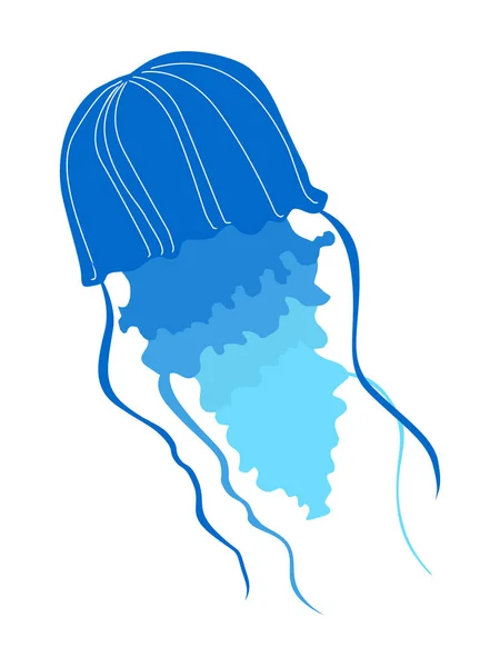 Силуэт медузы — стоковый вектор