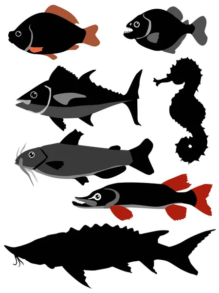 Set van vissen — Stockvector