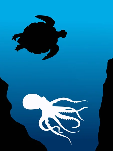 Composition de la vie sous-marine — Image vectorielle
