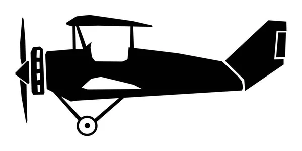 Vintage airplane, side view — Stock Vector