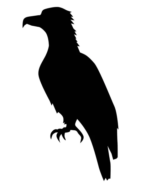 Sitting eagle, side view — Stock Vector