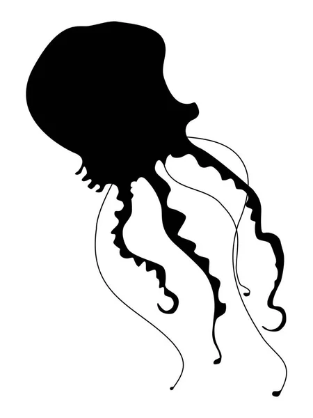 Silhouette of jellyfish — Stock Vector