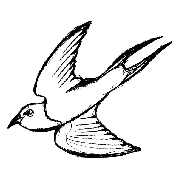 Uccello rondine volante — Vettoriale Stock