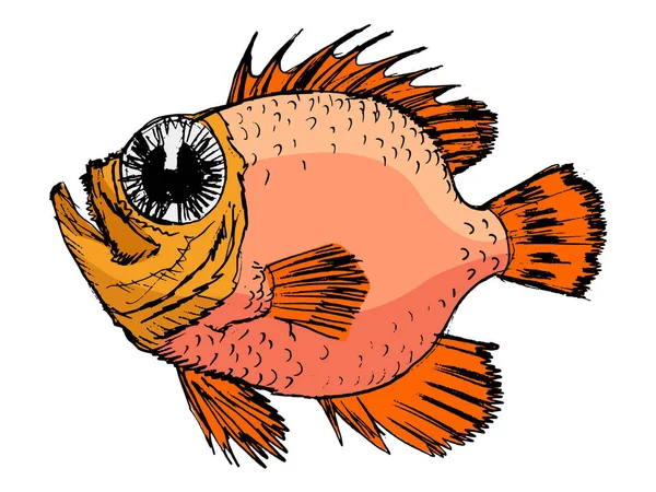 Schiță de pești rockfish — Vector de stoc