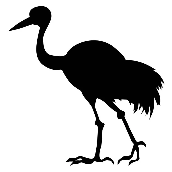 Silhouette de grue oiseau — Image vectorielle