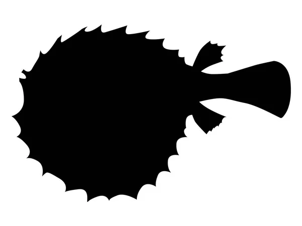 Balık kirpi silüeti — Stok Vektör