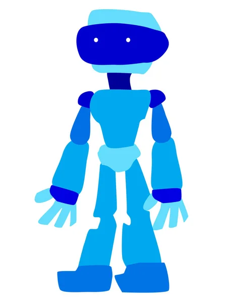 ベクトル、面白いロボットの色のイラスト。漫画風。フロ  — 無料ストックフォト