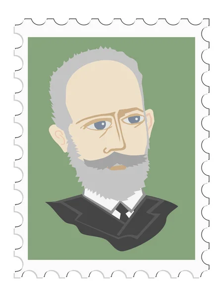 Pyotr Tchaikovsky famoso compositor russo — Vetor de Stock