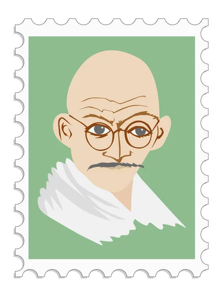 Mahatma Gandhi famoso líder político indiano — Vetor de Stock
