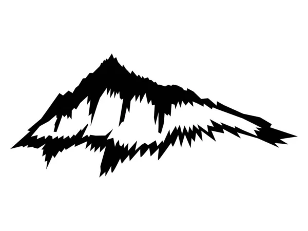 Vector, black silhouette of mountain — Stock Vector