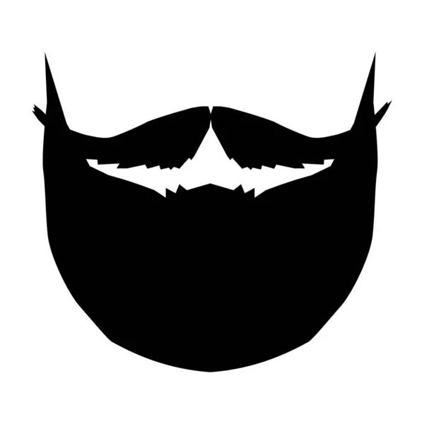 Silhouette de moustache et barbe — Image vectorielle