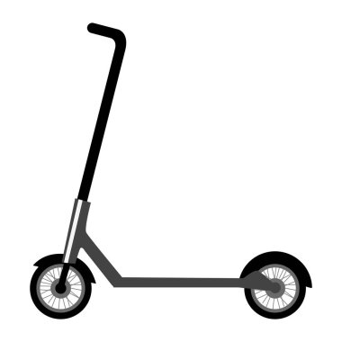 Elektrikli scooter 'ın vektör çizimi. Yan görüş. Ekolojik, kişisel araç, yeni teknoloji ve ekonomi nedenleri