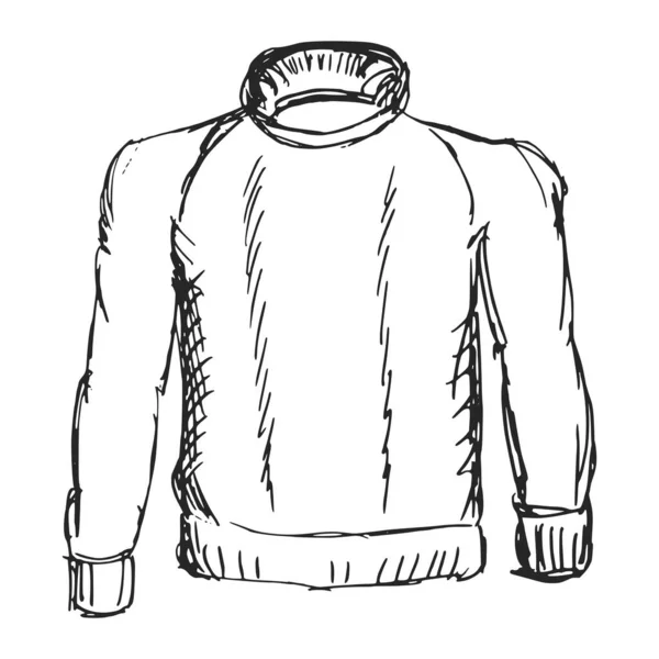 Vektor Handgezeichnet Skizze Illustration Von Warmen Pullover Motive Der Mode — Stockvektor