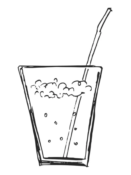 Vector Ilustrație Desenată Manual Sticlă Cocktail Motive Băut Băuturi Stil — Vector de stoc