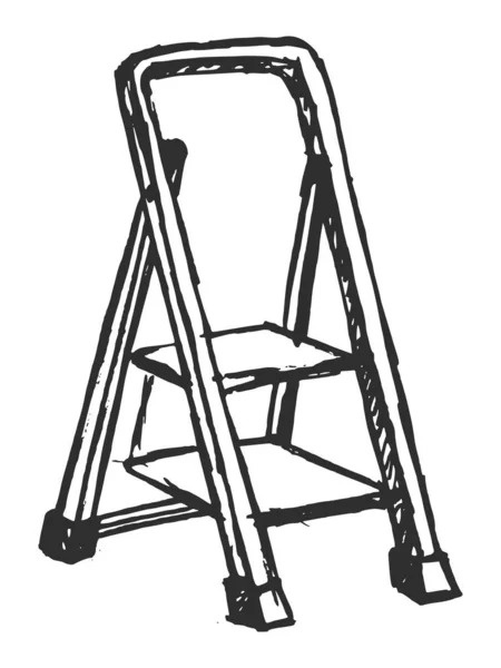Vetor Desenhado Mão Ilustração Esboço Escada Passo Motivos Reparação Construção — Vetor de Stock