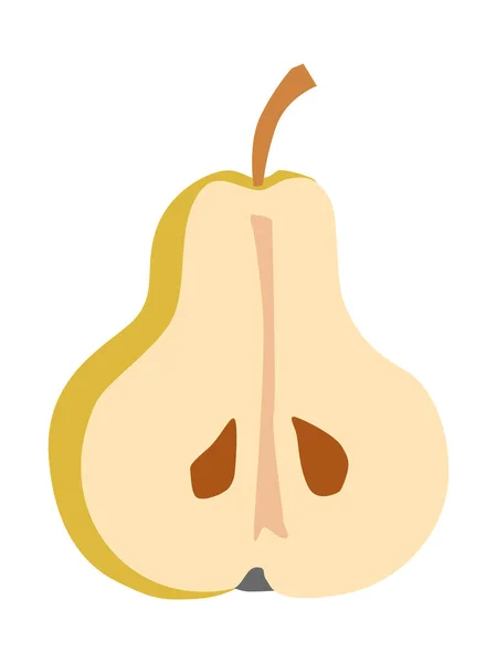 ベクトル シンプルで 梨の色のイラスト 断面図 食べ物 自然の動機 — ストックベクタ