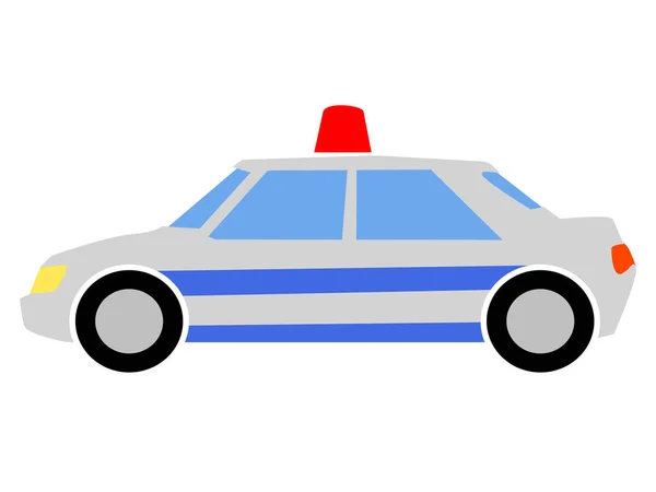 Simple Vector Ilustración Color Coche Policía Vista Lateral Motivos Del — Vector de stock