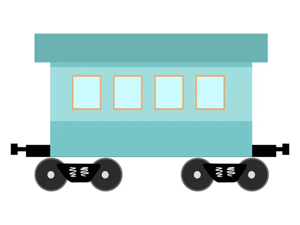 Vector Ilustración Color Del Vagón Ferrocarril Vista Lateral Motivos Turismo — Vector de stock