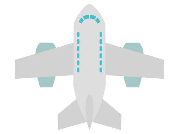 Vector Ilustración Color Del Avión Pasajeros Vista Superior Motivos Turismo — Vector de stock