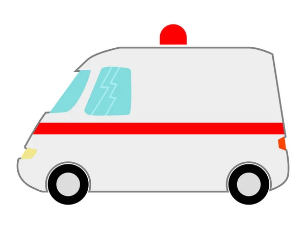 Vector Ilustrație Colorată Mașinii Ambulanță Vedere Laterală Motive Asistență Medicală — Vector de stoc