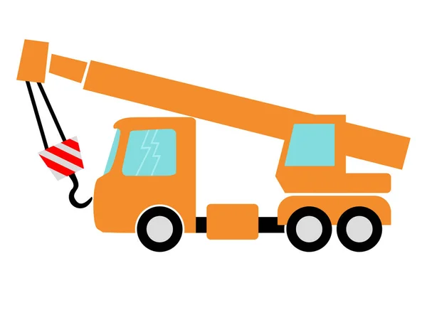 Vector Illustration Auto Crane Side View Motives Commercial Transportation Trucking — Stock Vector