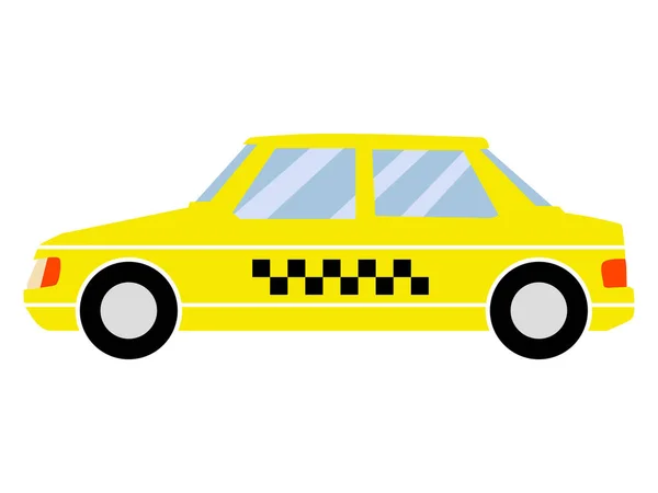 Ilustración Vectorial Del Taxi Vista Lateral Motivos Transporte Comercial Urbano — Vector de stock