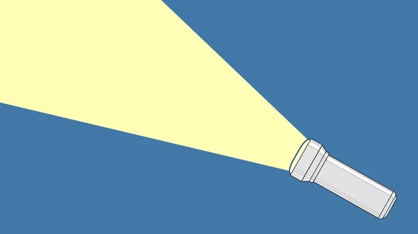 Ліхтарик Якого Виходить Промінь Світла Концепція Електричного Обладнання Світлодіодні Лампи — стоковий вектор