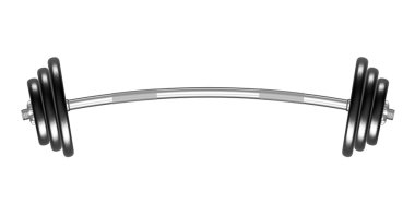 Beyaz bir arka planda 3d çizim halter