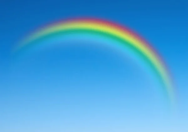 Farbenfroher schöner Regenbogen am blauen Himmel — Stockfoto