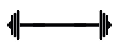 Beyaz bir arka planda vektör çizim siluet halter