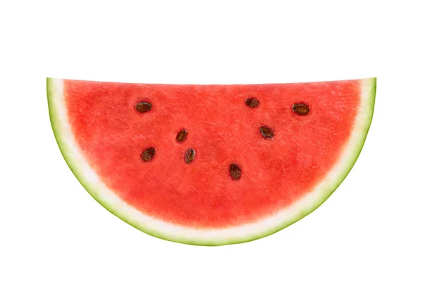 Slice of watermelon isolated on white background — Stock Photo, Image