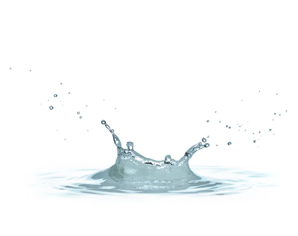 Respingo de água sobre um fundo branco — Fotografia de Stock